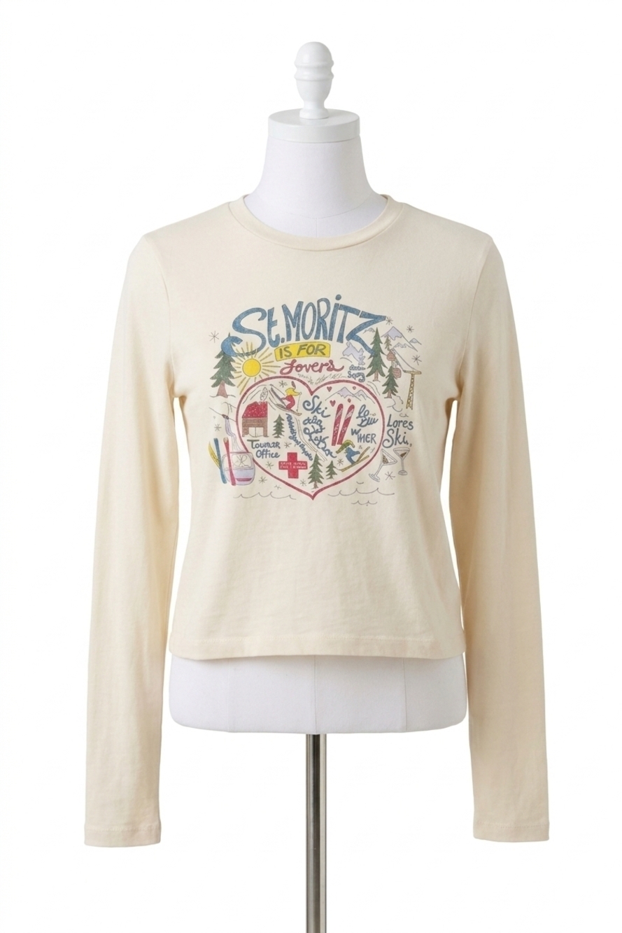 NEW DAYDREAMER st. moritz long sleeve tee in cream